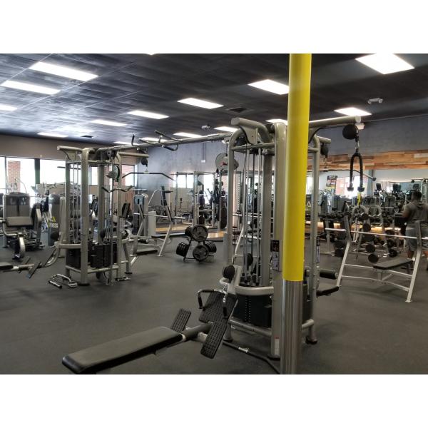 A gym filled with a vast selection of new and remanufactured gym equipment.
