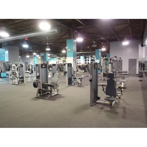 A large gym with new exercise equipment. A large gym with new exercise equipment.