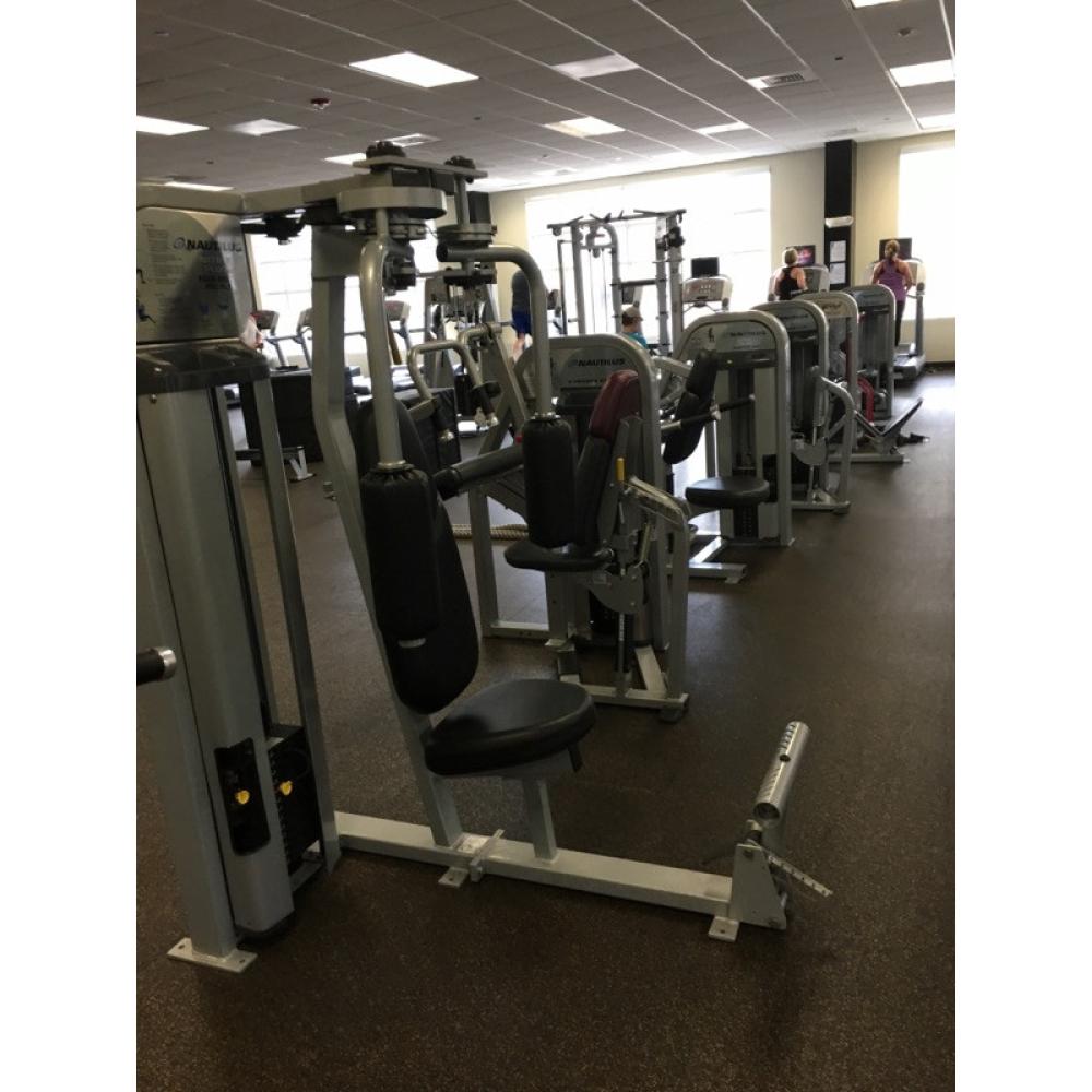A gym with a variety of new and remanufactured machines and equipment.
