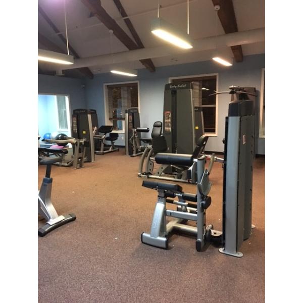 A gym with a wide selection of new and remanufactured gym equipment. A gym with a wide selection of new and remanufactured gym equipment.