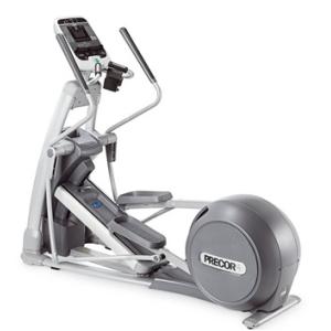 A new Precor EFX 576i Experience Elliptical - Serviced on a white background.