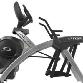 A (New) Cybex 626a Arc Trainer - Serviced (Purple) with a seat and handlebars.