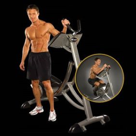 A man is posing on the Ab Coaster CS3000 - New exercise machine.