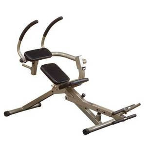 A new Body Solid Best Fitness Semi-Recumbent Ab Bench - New with black handles.