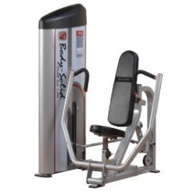 A Body Solid Pro Clubline Series II Chest Press - New gym machine with a seat and a pulley.