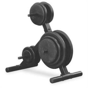 A pair of Body Solid Standard Plate Trees - New, ideal for both new and remanufactured gym equipment.