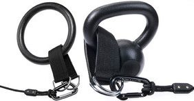 A new CrossCore Nylon Kettle Bell/Ring Straps with Steel D Rings with a cord attached to it.