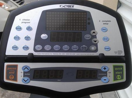 A new Cybex 620a Arc Trainer - Remanufactured with a digital display on it.