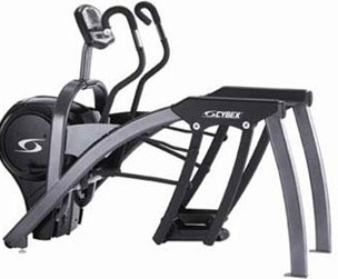 A new or Cybex 630a Arc Trainer - Remanufactured with a handlebar used for gym workouts.