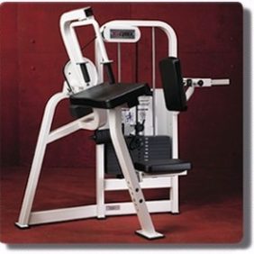 A new Cybex VR2 Selectorized Arm Extension - Remanufactured machine with a seated position for workouts.