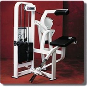 A Cybex VR2 Selectorized Back Extension - Remanufactured, with a seated position, is available in both new and remanufactured options.