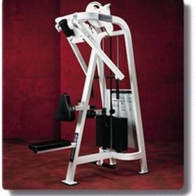 A gym machine with a new Cybex VR2 Selectorized Row Rear Delt - Remanufactured pulley on it.