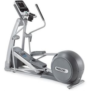 A Precor 556i Experience Elliptical - Serviced with a seat and pedals, available in both new and remanufactured gym equipment.
