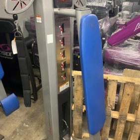 A new Freemotion Abdominal - As Is Functional with a blue seat and a blue chair.