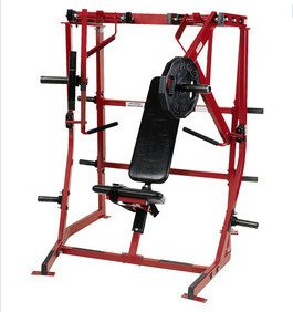 A new Hammer Strength Plate Loaded Iso-Lateral Decline Press - Remanufactured on a white background.