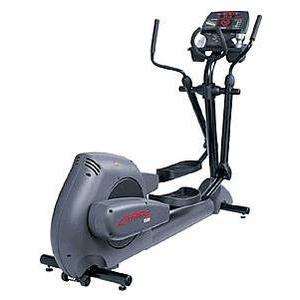 A new Life Fitness 9100 Rear Drive Elliptical - Remanufactured on a white background.