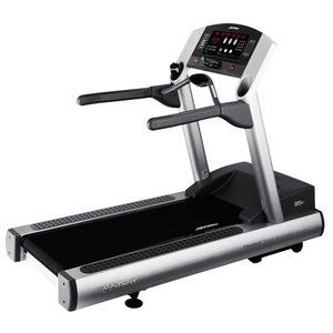 A new Life Fitness 95Ti Treadmill - Remanufactured on a white background.