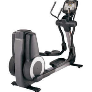 The Life Fitness 95X Achieve Elliptical- Remanufactured, available as new or remanufactured, is shown on a white background.
