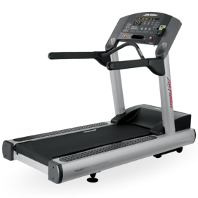 A new Life Fitness CLST Integrity Treadmill - Serviced on a white background.