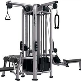 A gym machine featuring pulleys, available in new or remanufactured options: The Life Fitness MJ4 - Serviced.