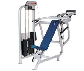 A Life Fitness PRO Incline Chest Press Remanufactured on a white background.