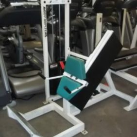 A gym with a lot of new and Body Masters 45 Degree Calf - Remanufactured equipment in it.