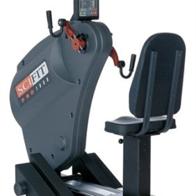 A new Scifit Pro 1000 UBE Upper Body Ergometer - Remanufactured with a seat on it.