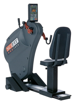 A new Scifit Pro 1000 UBE Upper Body Ergometer - Remanufactured with a seat on it.