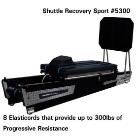 New and Remanufactured Gym Equipment, including a machine with the words Shuttle Recovery Sport - New 5000.