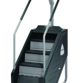 A **StairMaster 7000 PT Stepmill Blue Face - Remanufactured** with a monitor on it.