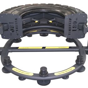 A new black frame with a TireFlip180XL attached to it.