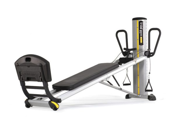 A new Total Gym GTS Demo with a yellow and black bench.
