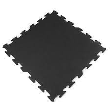 A new 2'x2' Interlocking Mats (Solid Black) on a white background.