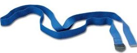 A blue Yoga Strap on a white background showcasing a new gym equipment.