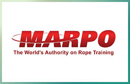 A close-up of a gym equipment logo. Marpo Kinetics logo