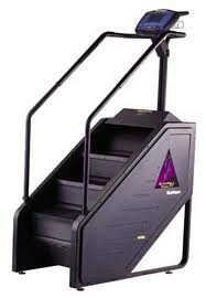 A new stair stepper with a monitor on it. A new stair stepper with a monitor on it.