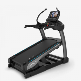 A new True Fitness Alpine - Serviced treadmill with a screen.