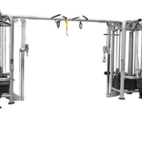 The Muscle D 8 Stack - Serviced comes complete with various attachments and a bench, all set against a plain background.