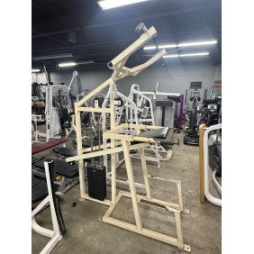 The True XFW 8200 Olympic 3 Way - New gym machine features a sturdy metal frame and padded seat, blending seamlessly with the various workout equipment in this Olympic-inspired gym.