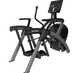 A remanufactured Life Fitness Row GX Water Rower featuring a digital display, dual moving handles, and performance inspired by advanced rowing technology.
