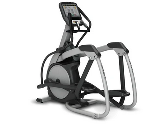 A remanufactured Life Fitness Row GX Water Rower with a digital display and handlebars, designed for indoor cardiovascular workouts.